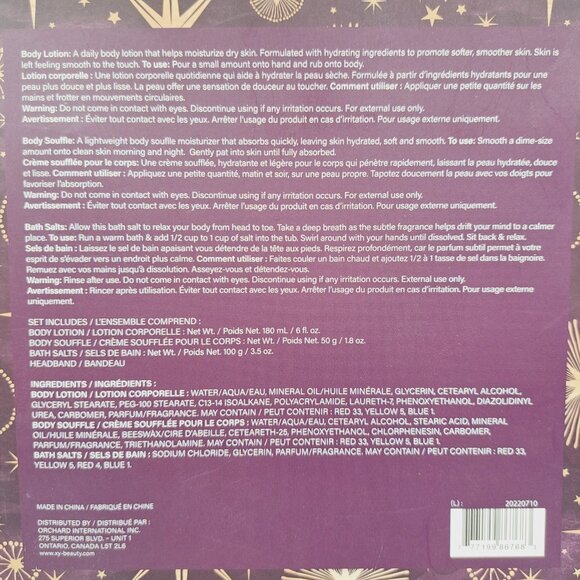 Bath & Body Beauty Vanilla Pamper Kit Lotion, Bath Salt, Body Soufflé, Headband - Picture 5 of 5